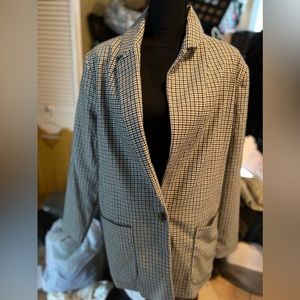 Checkered Print Blazer
